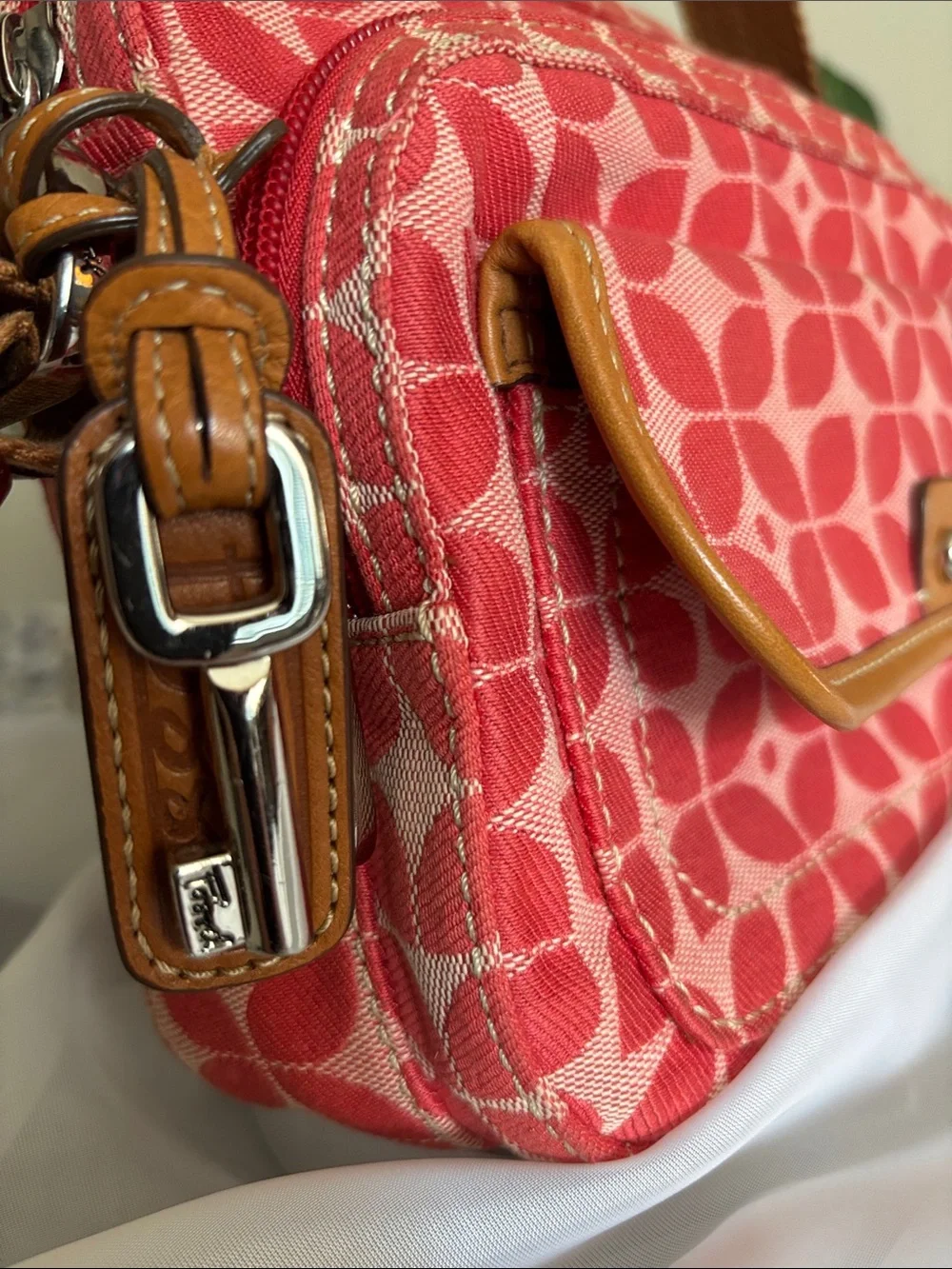 Vintage Fossil Signature Canvas Crossbody